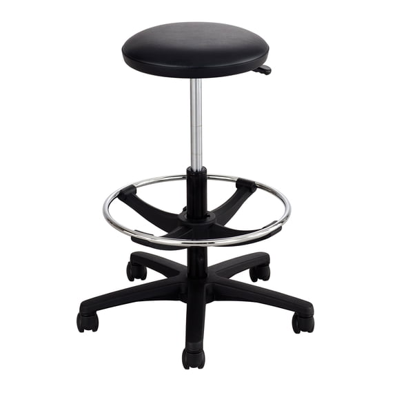 Safco Adjustable Backless Drafting Chair in Black, Adult, Indoor Use