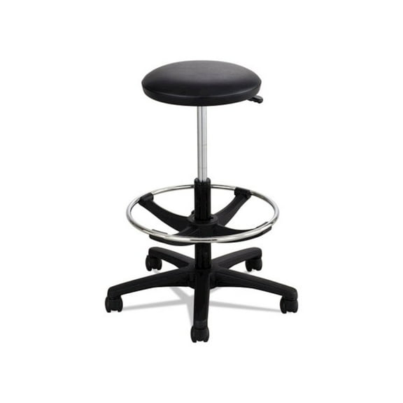 Safco Adjustable Backless Drafting Chair in Black, Adult, Indoor Use