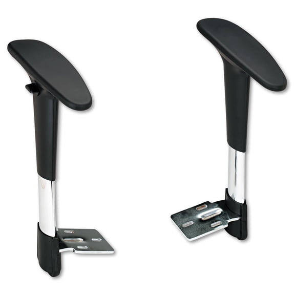 Safco Adjustable T-Pad Arms for Metro Series Extended-Height Chairs, Black/Chrome -SAF3495BL