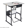 thumbnail image 1 of AlphaBetter? Adjustable-Height Stand-Up Desk, 36 x 24" Premium or Dry Erase Top and Swinging Footrest Bar, 1 of 2