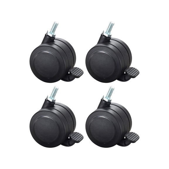 Safco AlphaBetter Hard Floor Caster Set in Black (Set of 4)