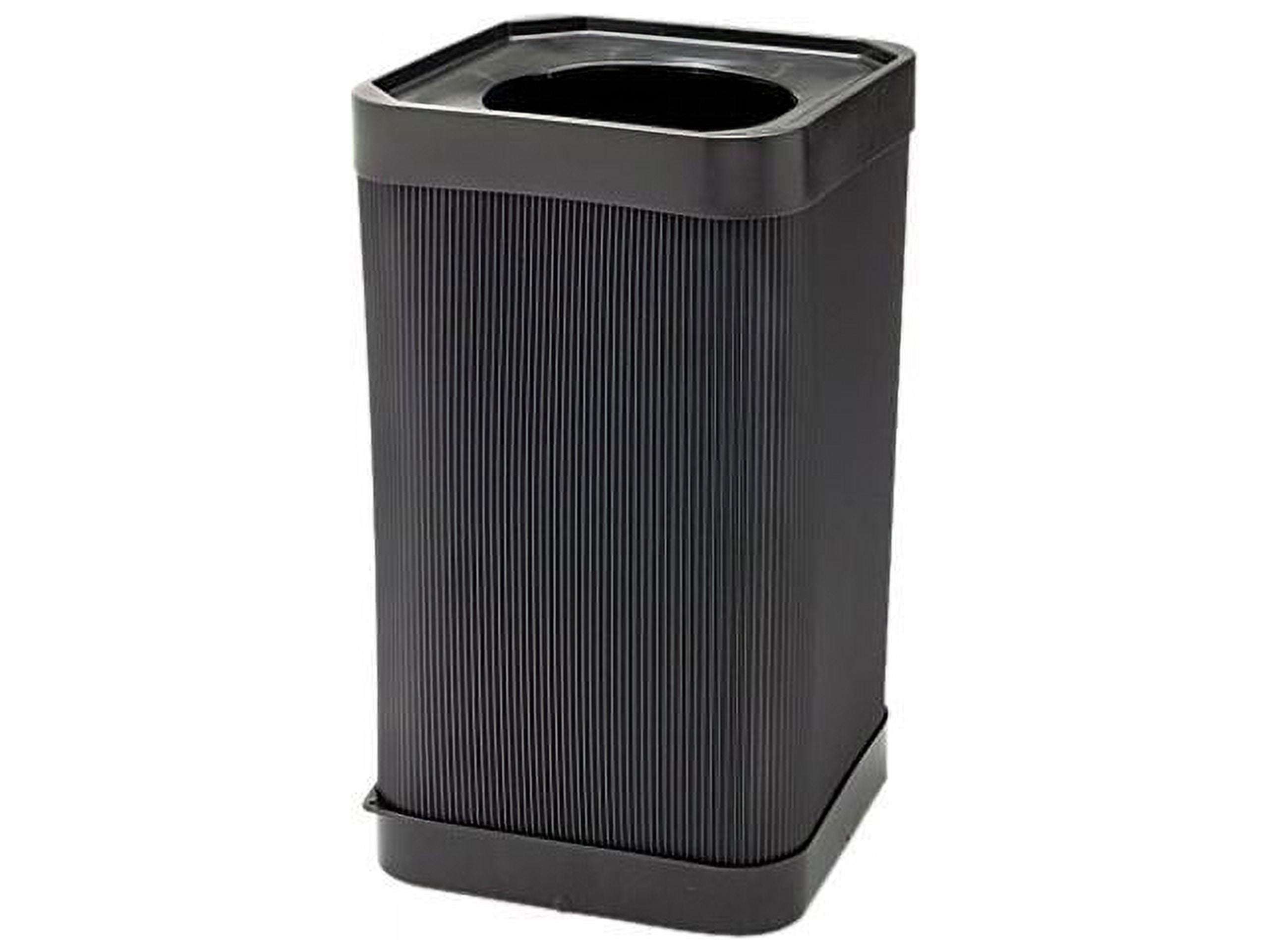 Black 38 Gallon Plastic Commercial Trash Receptacle