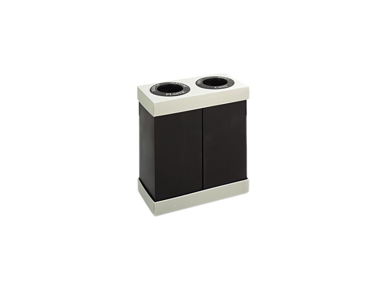Black 28 Gallon Plastic Recycling and Trash Bin