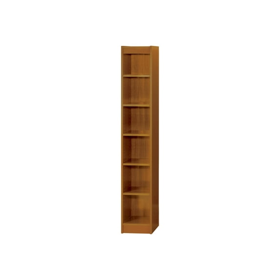 Safco Wood Veneer 6-Shelf Baby Bookcase - 12" Width x 12" Depth x 72" Height - 6 Shelves - Wood Veneer - Medium Oak - 100 lb Weight Capacity Per