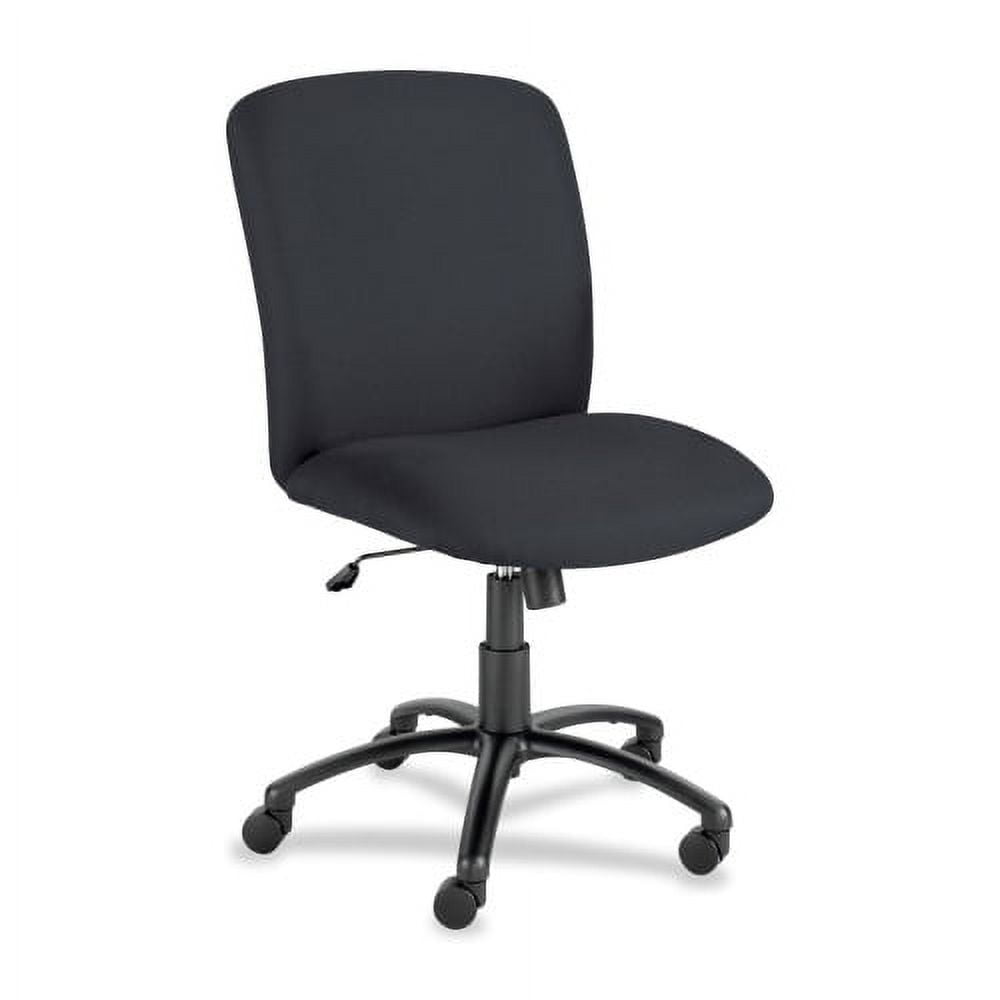 Executive High-Back Black Fabric Swivel Chair with Metal Base