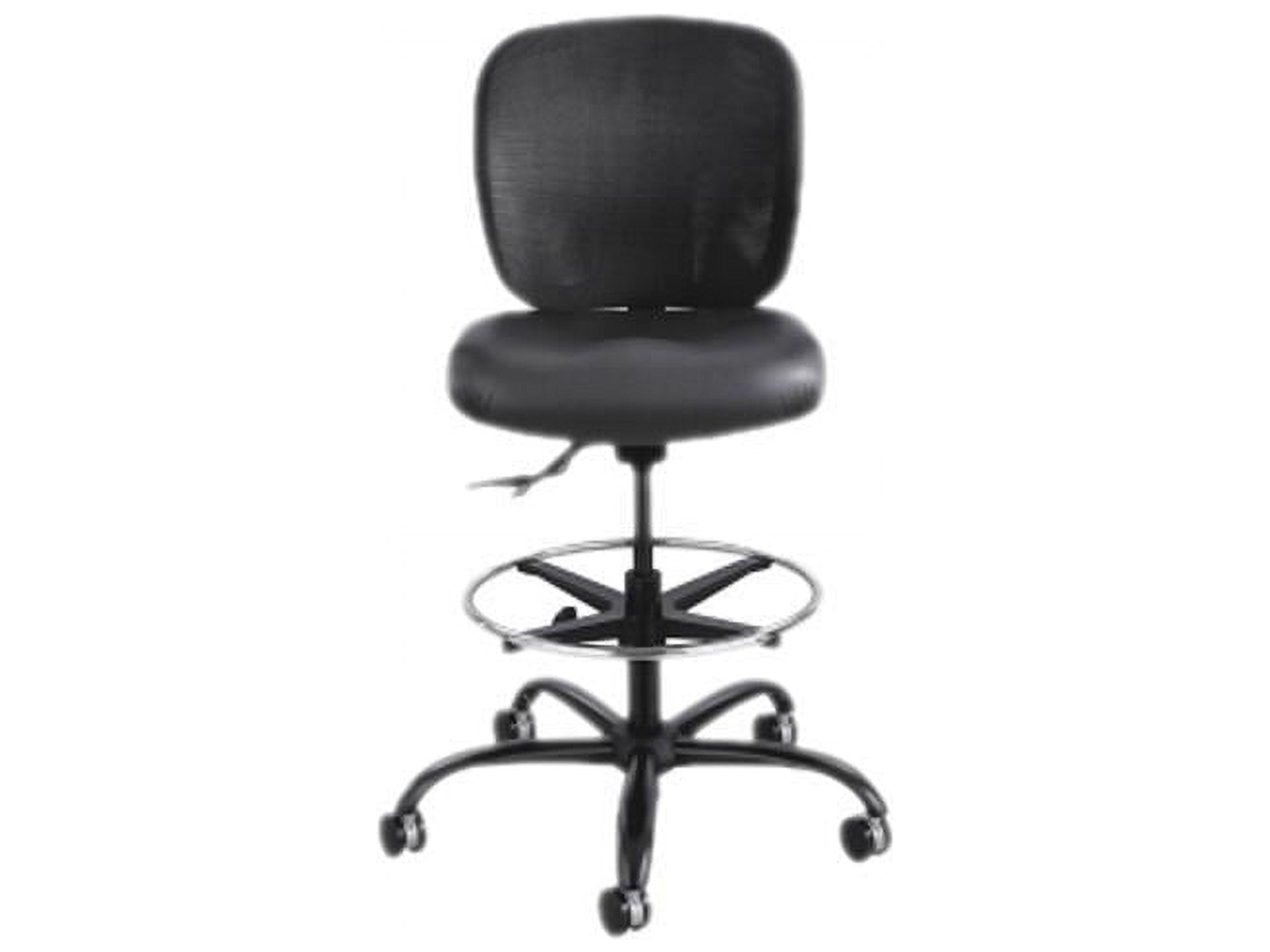 Black Nylon and Steel Ergonomic Swivel Office Chair with Footrest