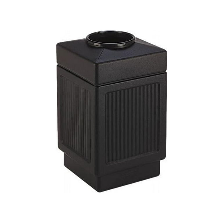 Canmeleon Recessed Panel Receptacles, 38 gal, Polyethylene, Black