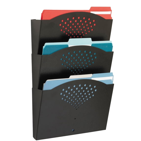 Safco Black Triple Letter Size Steel Wall File