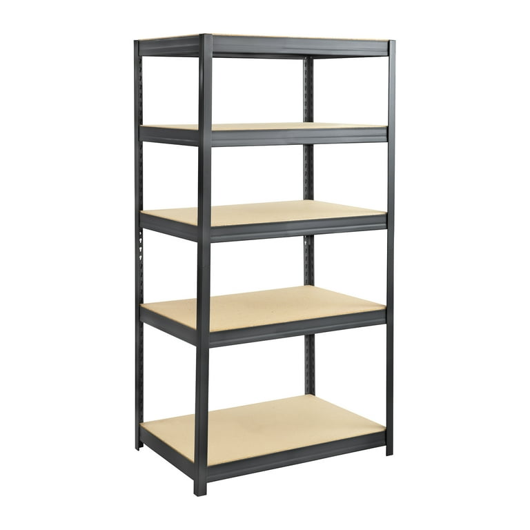 Boltless Steel Shelving, Five-Shelf, 48w x 24d x 72h, Black Boltless Steel Shelving, Five-Shelf, 48w x 24d x 72h, Black
