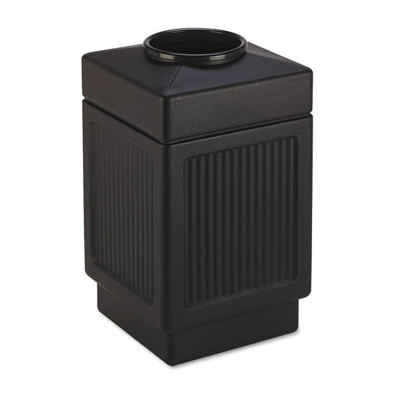Safco Canmeleon Ash/Trash Receptacle Square Polyethylene 15 gal Textured Black