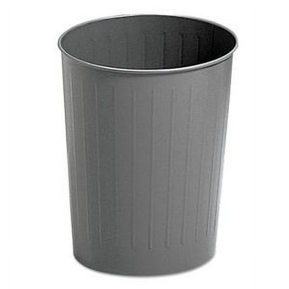 Safco Charcoal Round Wastebasket 23.5 Quart (Set of 6)