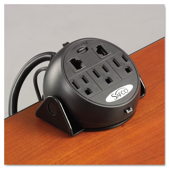 Safco Products Module, 3 Outlets, 2 Rj-45 Ports, 8 Ft Cord