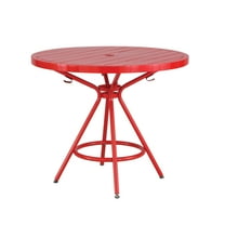 Safco CoGo 36" Steel Patio Bistro Table in Red