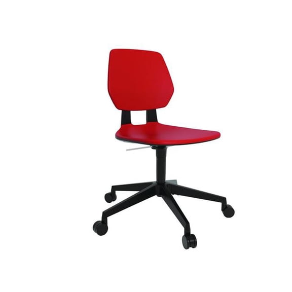 Safco Commute Modern Adjustable Rolling Office Chair Contemporary Seating Red