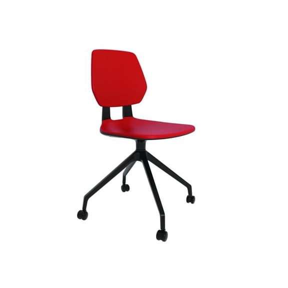 Safco Commute Modern Adjustable Rolling Office Chair Contemporary Seating Red