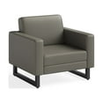 thumbnail image 1 of Safco Contemporary Lounge Chair Gray Vinyl with Metal Mirella Leg, 1 of 2