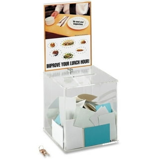 Safco Customizable Locking Acrylic Collection Box - 5.75 Safco Customizable Locking Acrylic Collection Box - 5.75