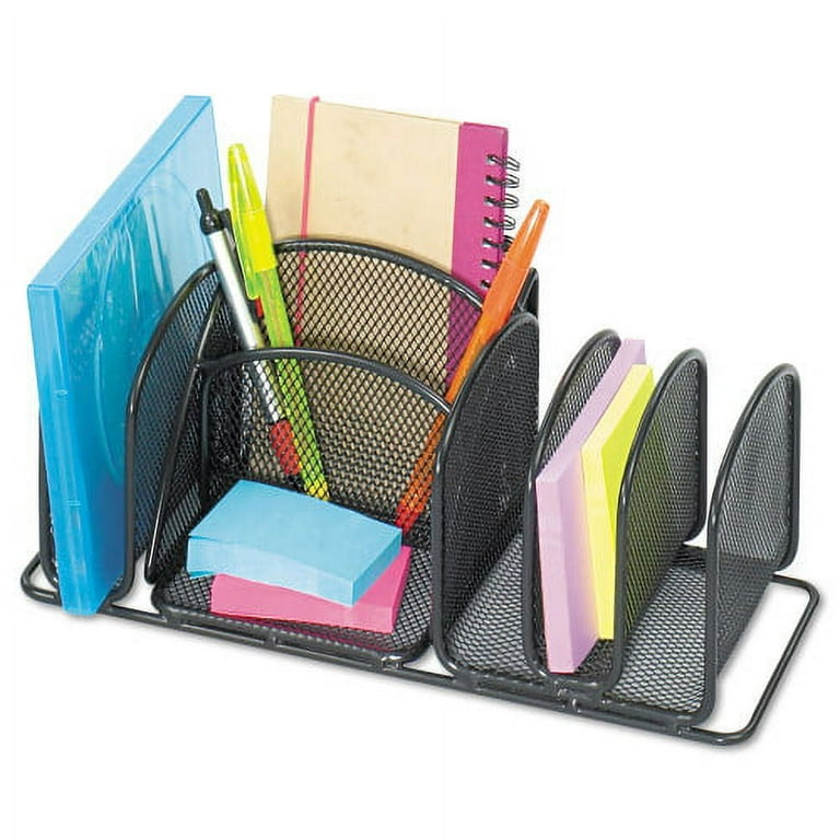 Deluxe Organizer, 6 Compartments, Steel, 12.5 x 5.25 x 5.25, Black Deluxe Organizer, 6 Compartments, Steel, 12.5 x 5.25 x 5.25, Black