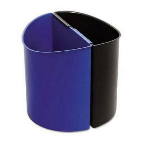 Safco Desk-Side Recycling Receptacle, 3 gal, Black/Blue (9927BB)