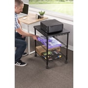 Safco Deskside Steel Frame Wire Machine Stand in Black