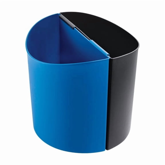 Safco Deskside Recycling Receptacles, 14 Gallons, 13 1/2"H x 13"W x 8"D, Black/Blue
