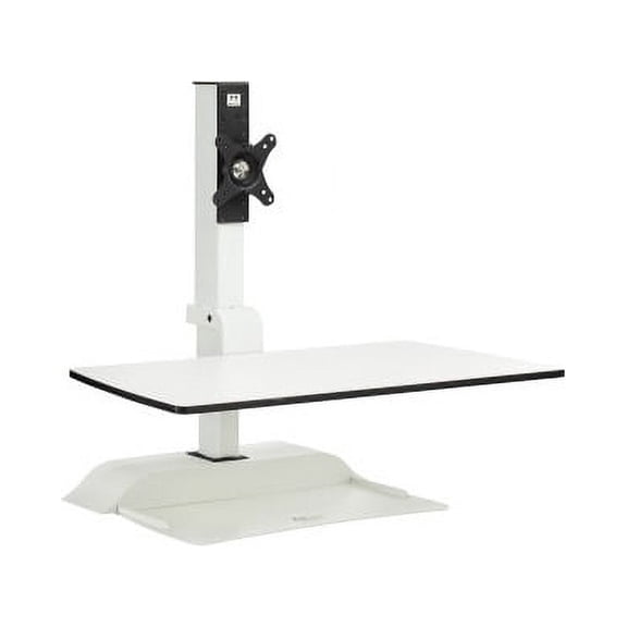 Safco Desktop Sit-Stand Desk Riser Up to 27" Screen Support - 25 lb Load Capacity - 36" Height x 27.6" Width x 21.9" Depth - Desktop - Steel - White