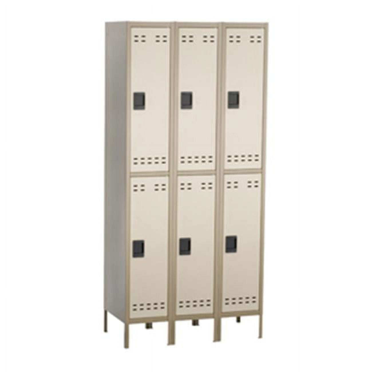 Two-Tone Tan Heavy Gauge Steel 6-Door Office Locker