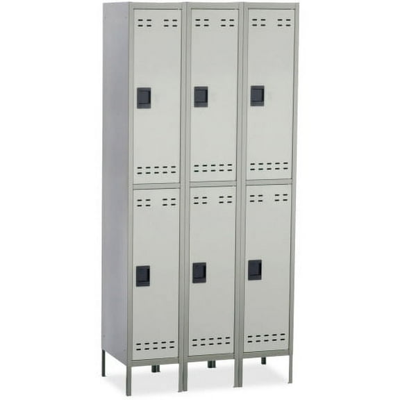 Safco Double-Tier, Three-Column Locker, 36w x 18d x 78h, Two-Tone Gray