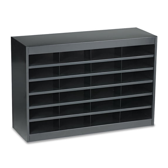 E-Z Stor® Literature Organizer, 24Letter Size Compartments, Black
