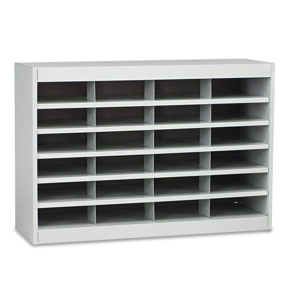 E-Z Stor Literature Organizer, 24Letter Size Compartments, Gray