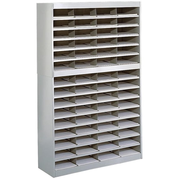 Safco E-Z Stor Grey Mail Organizer - 60 Letter Size Compartments