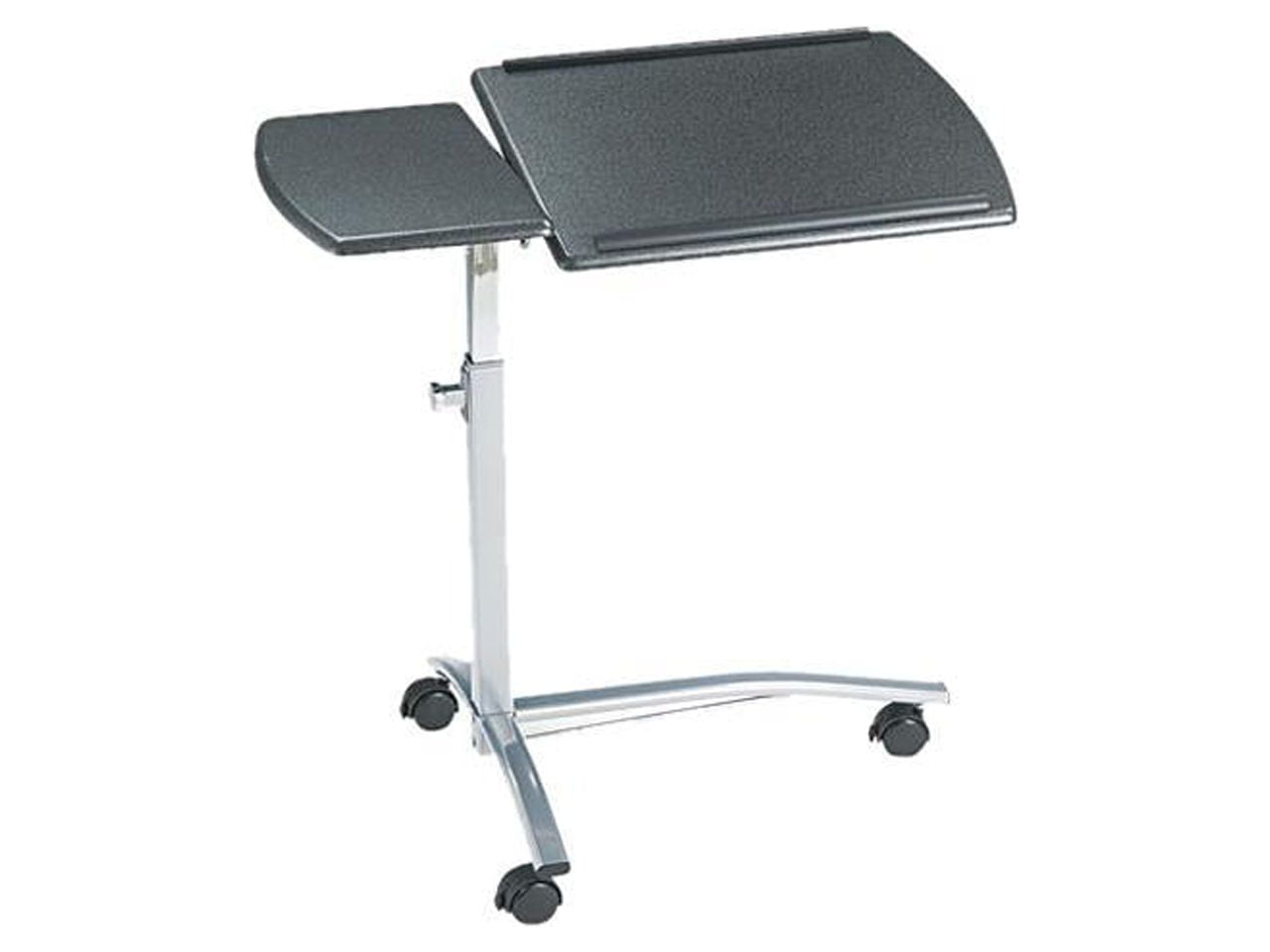 Anthracite Adjustable Height Mobile Laptop Cart with Steel Frame