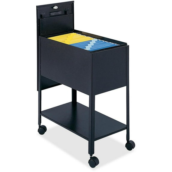 Safco Extra-Deep Lockable Mobile Tub File Cabinet, Black