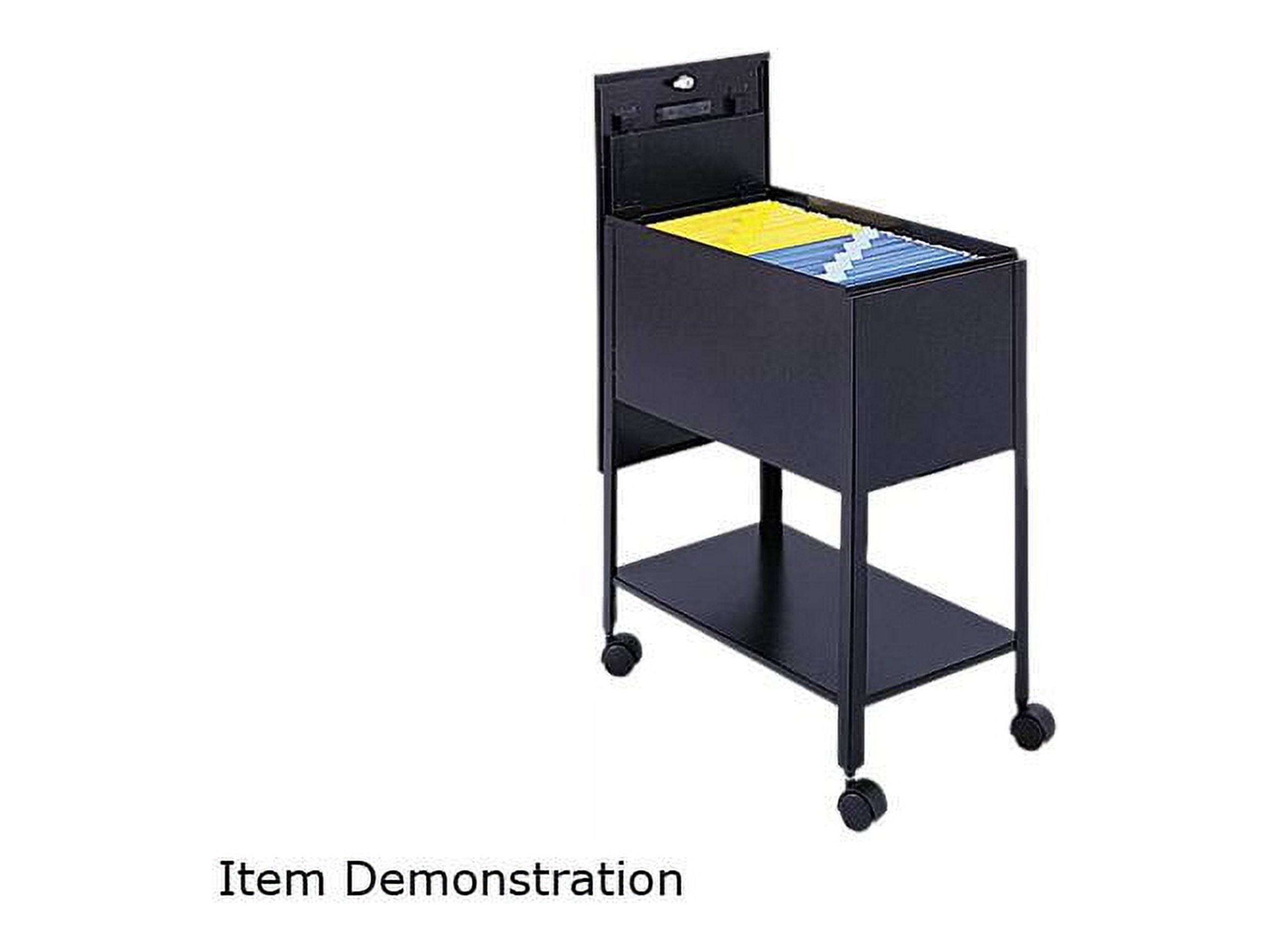 Black Extra Deep Mobile Tub File Cart with Locking Lid
