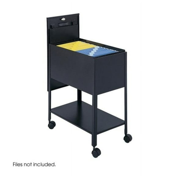 Safco Extra Deep Mobile Tub File with Lock - Black - Letter Size