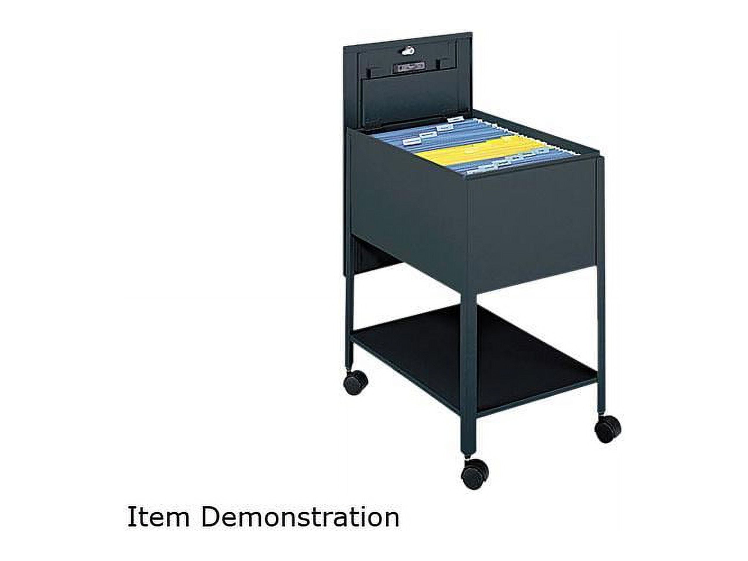 Black Extra Deep Mobile Tub File Cart with Locking Lid