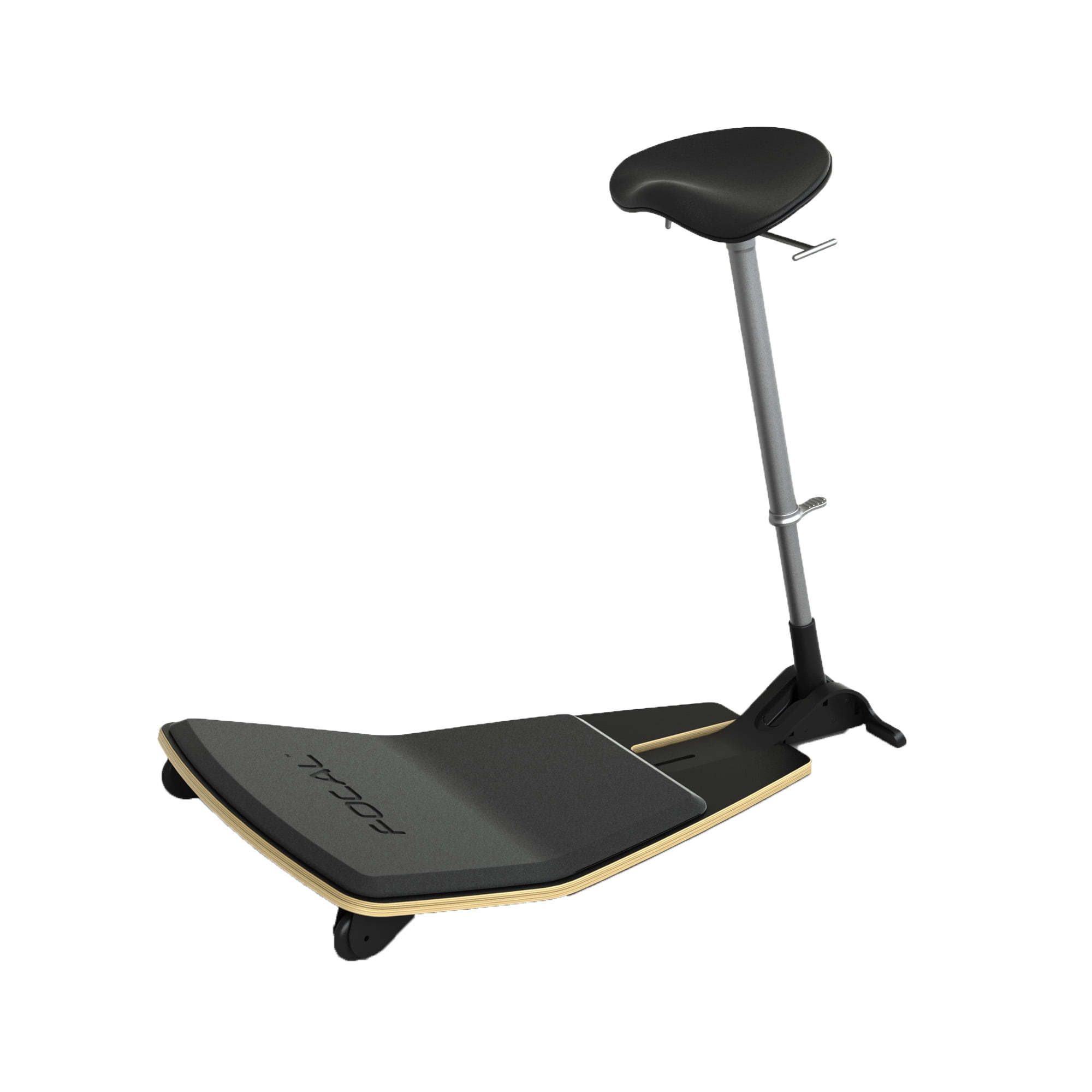 Safco Focal Upright Locus Adjustable Leaning Office Seat with Anti Fatigue Mat, Black