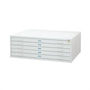 Safco 5-Drawer Steel Flat File for 30 x 42 Documents White