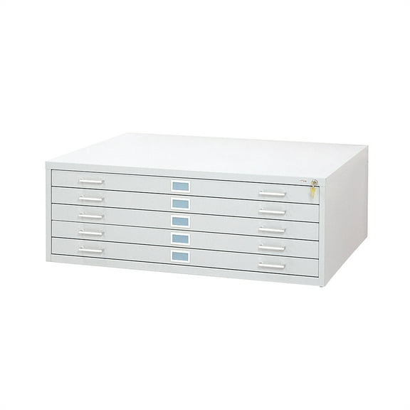 Safco 5-Drawer Steel Flat File for 30" x 42" Documents White