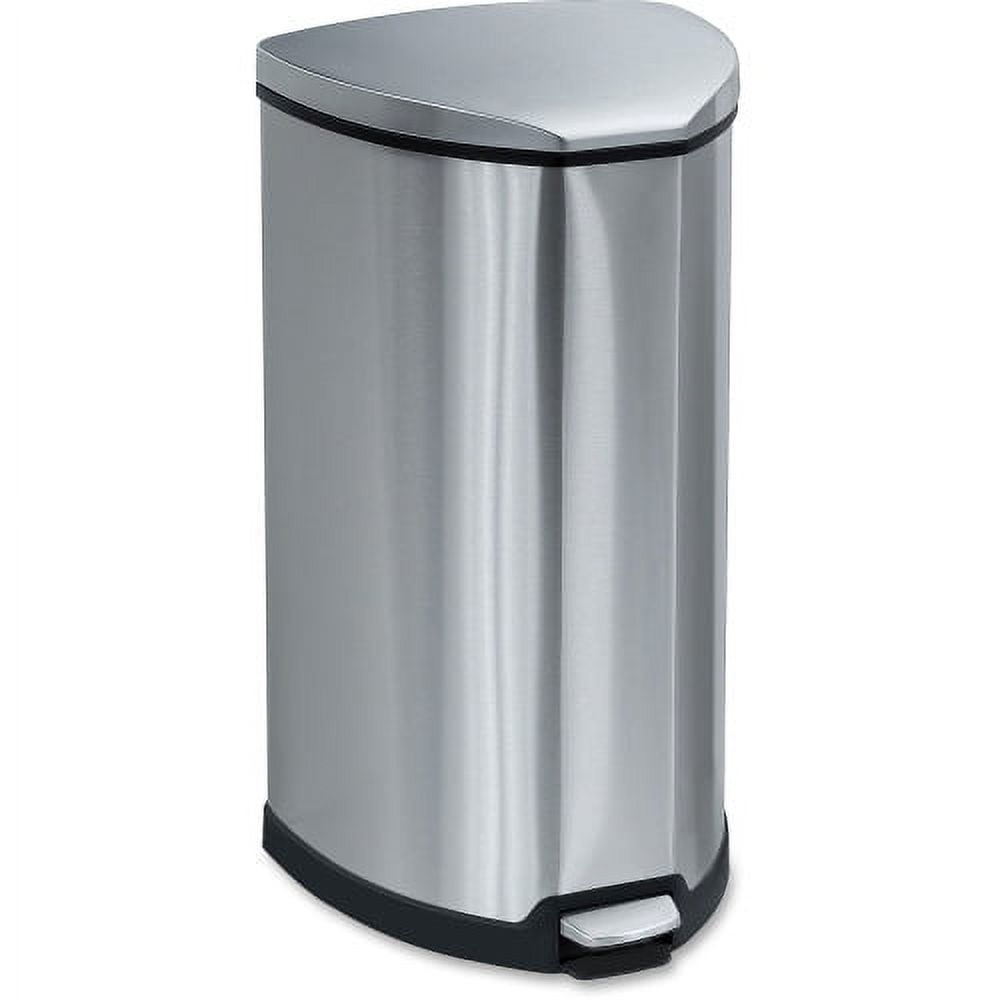 Safco Hands-free Step-on Stainless Receptacle - 7 gal Capacity - 21 Safco Hands-free Step-on Stainless Receptacle - 7 gal Capacity - 21