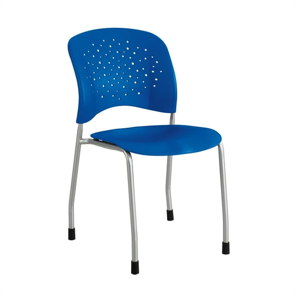 Safco Reve Modern Plastic Guest Chair with Straight Legs in Blue (Set of 2)