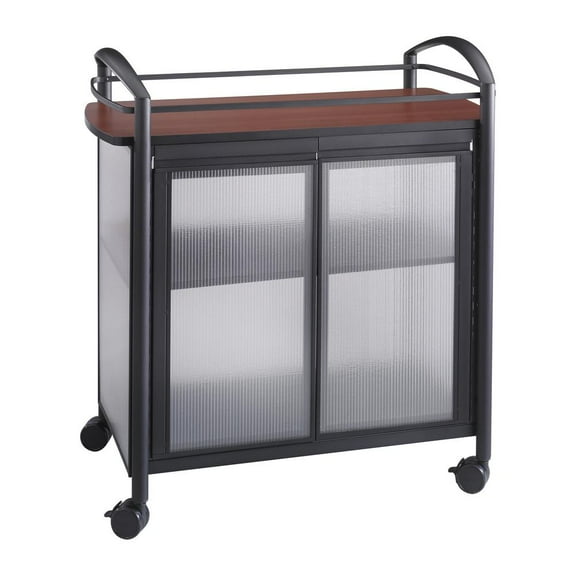 Safco Impromptu Refreshment Cart in Cherry & Black