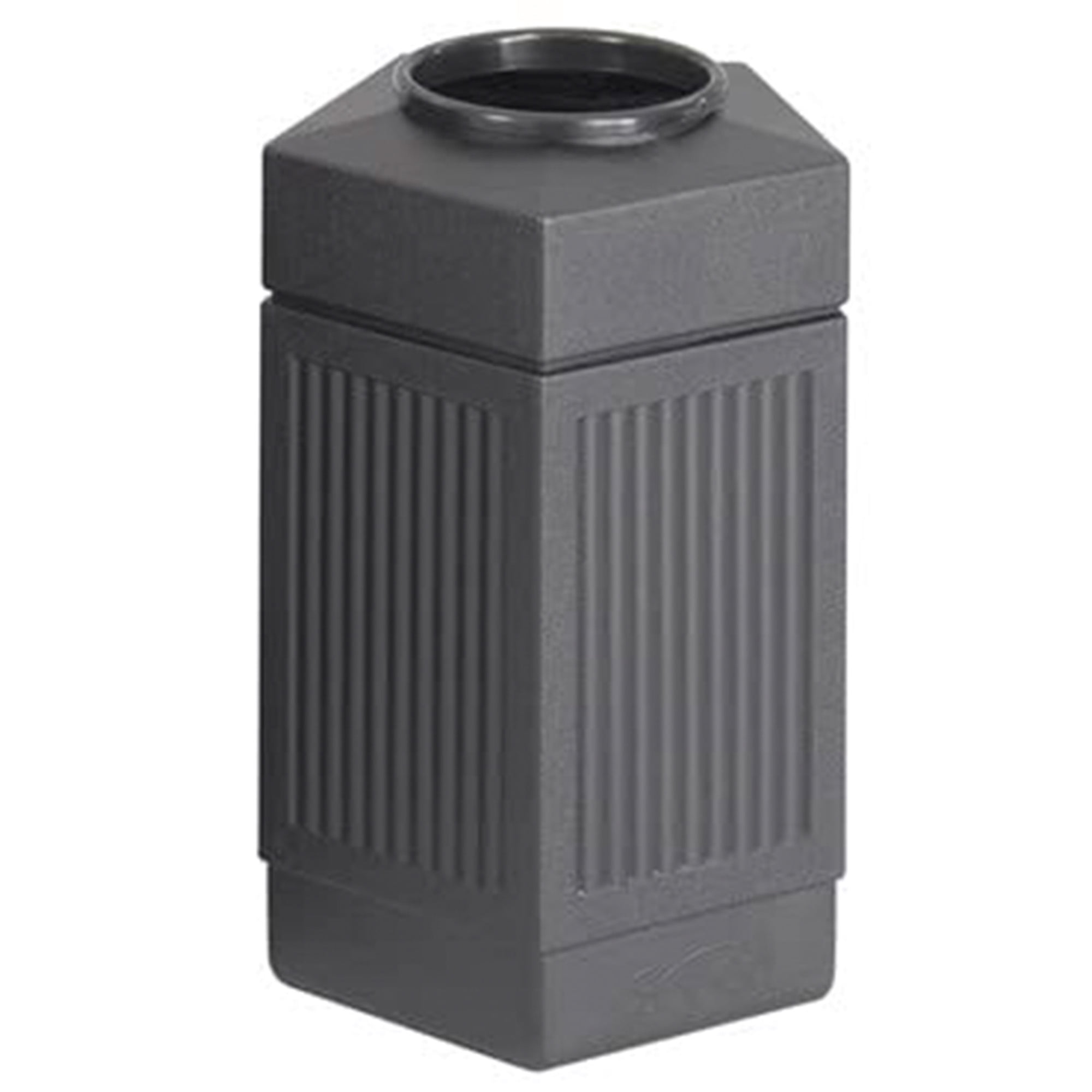 Safco Canmeleon Indoor/Outdoor Open Top Pentagon Trash Can 30 Gallon Black