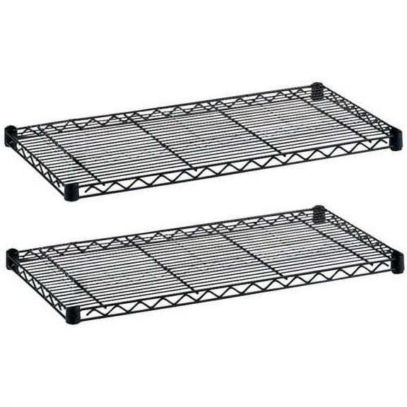 Safco Industrial Wire Extra Shelve 48" x 18" x 1.5" - 4 x Shelf(ves) - 1250 lb Load Capacity - Leveling Glide, Dust Proof - Black - Powder Coated - Steel - Assembly Required