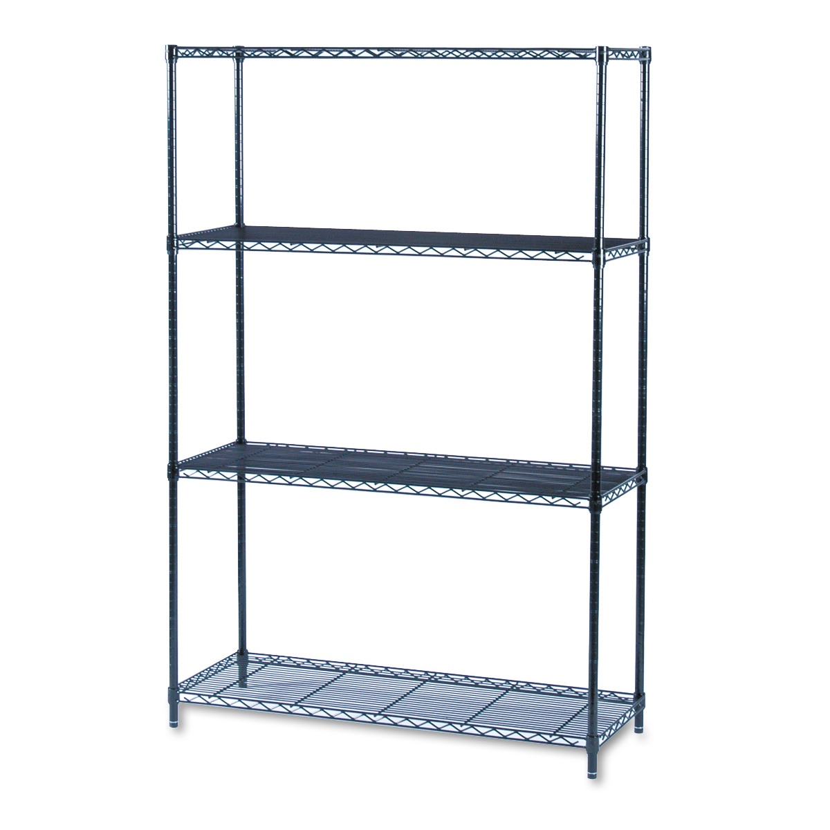 Safco Industrial Wire Shelving Starter Kit, Four-Shelf, 48w x 18d x 72h, Black - image 1 of 4