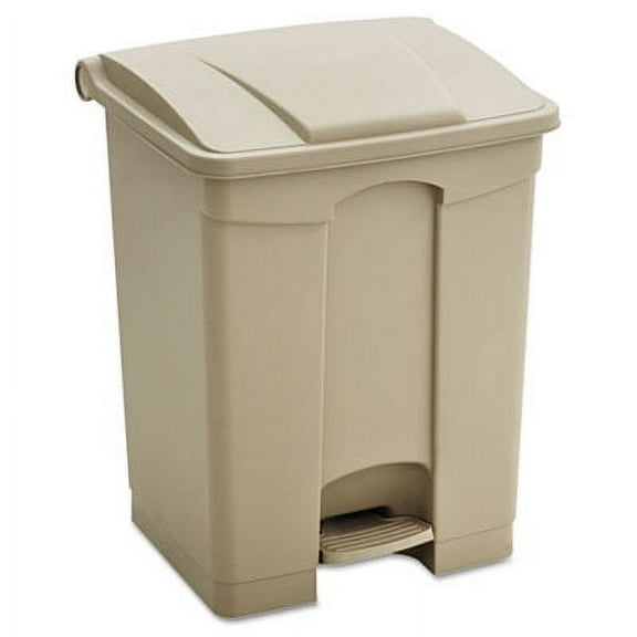 Safco Large Capacity Plastic Step-On Receptacle, 23gal, Tan