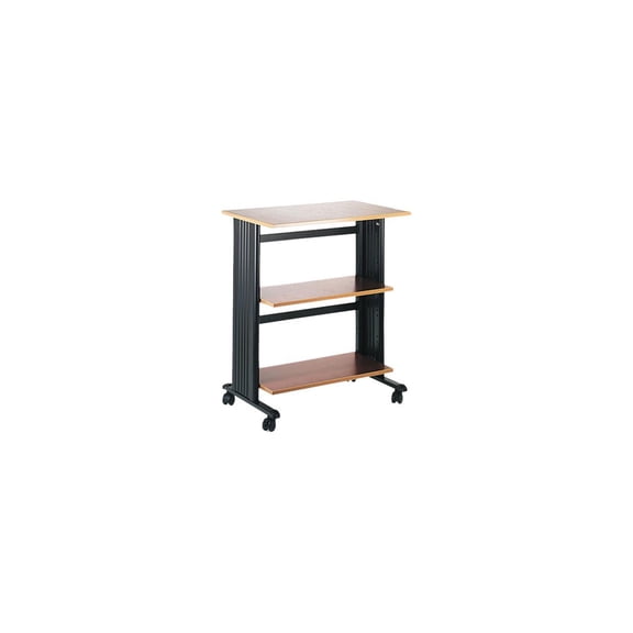 Safco 1881CY Muv Three Level Adjustable Printer Stand - Cherry - Black