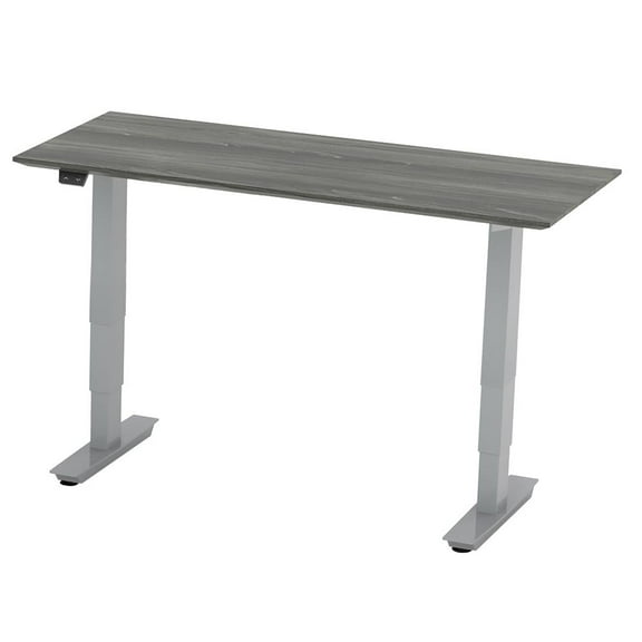 Safco Medina 48" Non-Handed Straight Bridge with 3-Stage Height-Adjustable Base - GraySteel