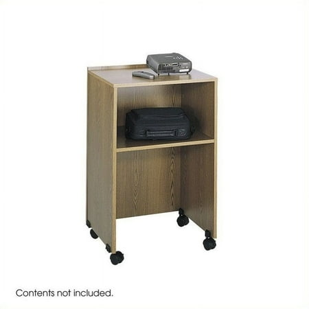 Safco Medium Oak Lectern Podium Base/Media Cart