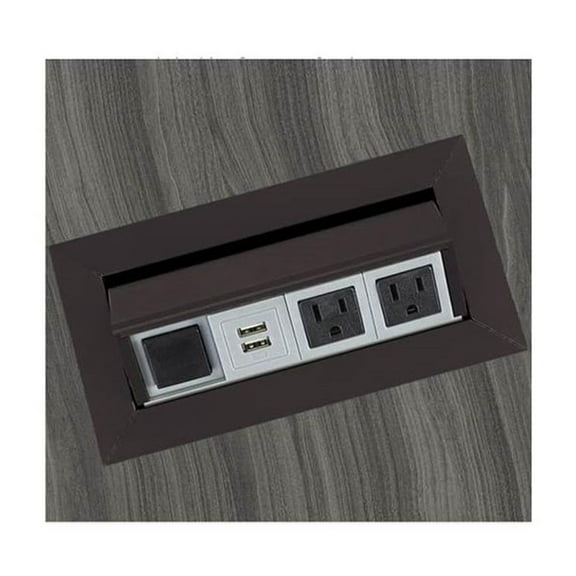 Safco Metal Power Module with 2 Power and 2 USB Outlets in Black